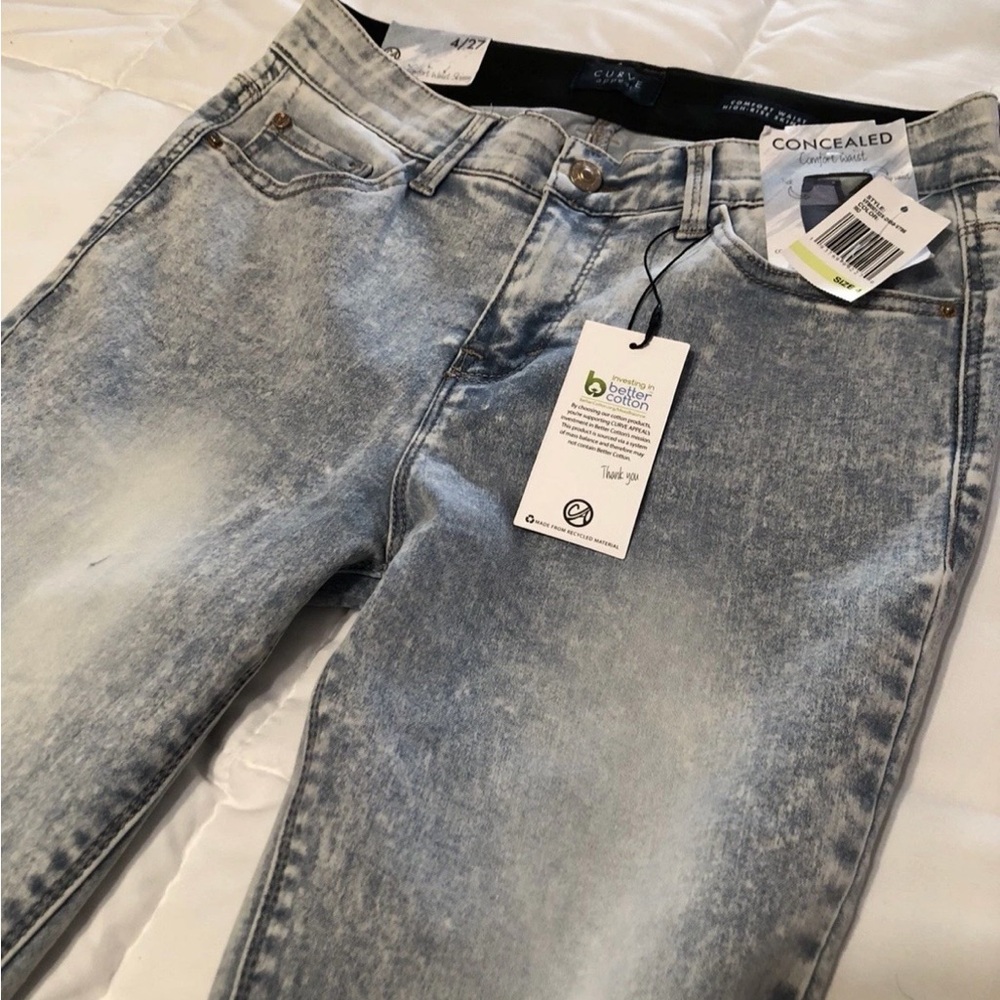 Curve Appeal Concealed Comfort Waist High-Rise Skinny Jeans Woman 4/27 NWT